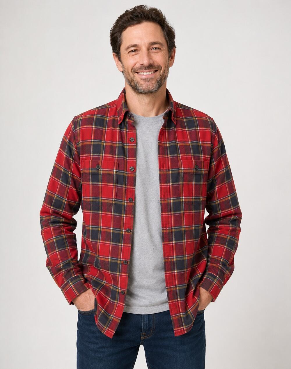 Duluth Free Swingin Flannel Untucked Shirt Relaxed Fit Mens XL Reg 23124 New Red